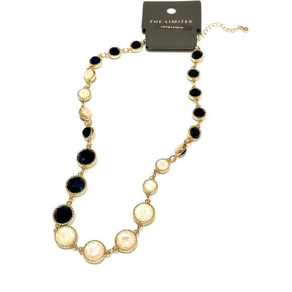 THE LIMITED Reversible Black & White Classic Gold-Tone Necklace | NWT - Picture 1 of 10
